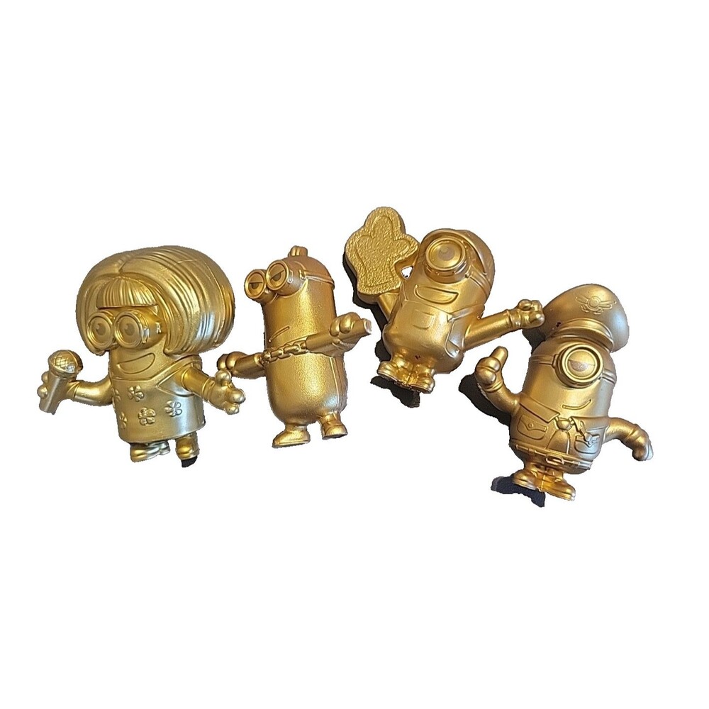 Despicable‎ Me Minions Lot Gold Figures Golden McDonalds